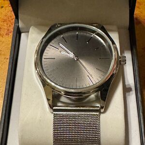 NWT Inc International Concepts Men's Stainless Steel Mesh Bracelet Watch 43mm